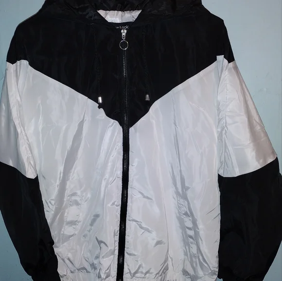 Black & White Windbreaker Jacket - Picture 4 of 11